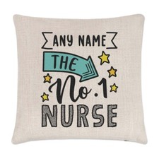 Personnalisé No.1 Infirmière Coussin Housse Oreiller Mondes Meilleur Awesome
