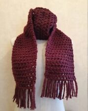 Grosse écharpe bordeaux chaude fait main (211109)