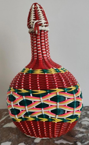 Bouteille vintage scoubidou - bouteille,
