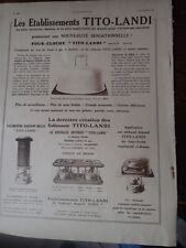 Four cloche TITO LANDI publicité papier ILLUSTRATION 1931