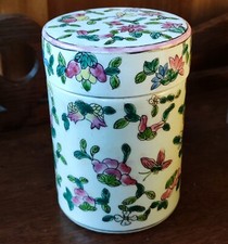 Ancien Pot À Thé Chinois Céramique Asiatique Old Chinese Tea Pot /Fleur Papillon