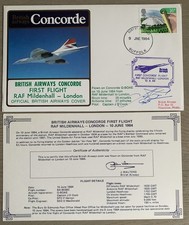 Signed Capt Cook Concorde G.BOAE First Flight, RAF Mildenhall - London 1984
