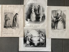 4 Estampes 19° CARICATURES