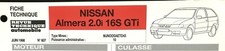 s)Fiche Technique Automobile R.T.A (RTA); NISSAN Almera 2.0i 16s GTi