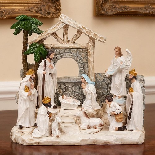 Crèche résine avec - crèche,