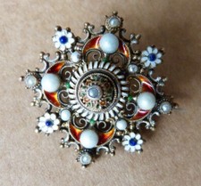 Belle  broche argent massif +