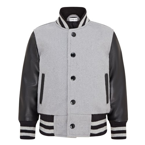 Enfants gris laine varsity - gris,