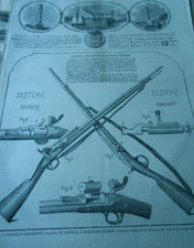 Gravure 1866 - Le Fusil à Aiguille Chassepot et Fusil Sniders