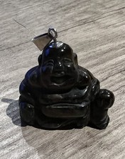 superbe Gros Pendentif bouddha - pierre oeil de tigre Et Argent