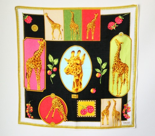 écharpe versace silk giraffe - versace,
