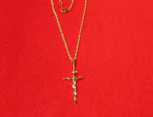 14kt plaqué croix crucifix - plaqué, or