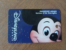 Pass Disney Disneyland STARNIGHTS Gratuit Employé 08/99 Versos 08/98  TTB