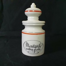 Pot à moutarde porcelaine Auteuil bistrot orange