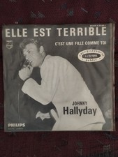 JOHNNY HALLYDAY  45T JUKE BOX avec  encart "ELLE EST TERRIBLE"  1962
