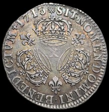 1/4 D'écu Trois Couronnes 1713 X Amiens Louis XIV