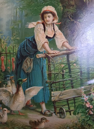 Ancien tableau chromo - , verni