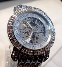 Mtr JOSHUA & SONS AUTOMATIQUE SQUELETTE ,SERTI DE SWAROVSKI ,TBEG ,TB FONCTIONS