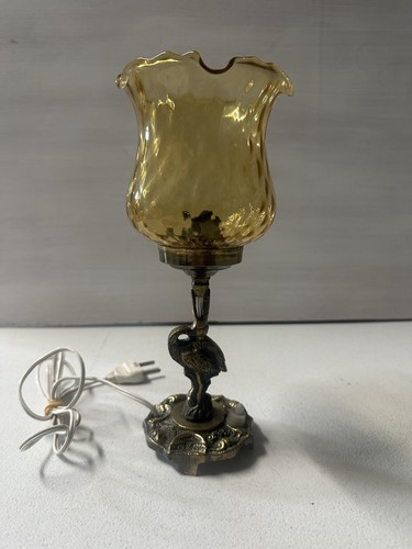 Lampe table verre ambré - de,