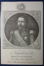Gravure XIXe Empereur Napoleon III Portrait Estampe France