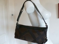 BEAU SAC LANCEL TOILE IMPRIME BRUN  PORTE EPAULE / MAINS BON ETAT