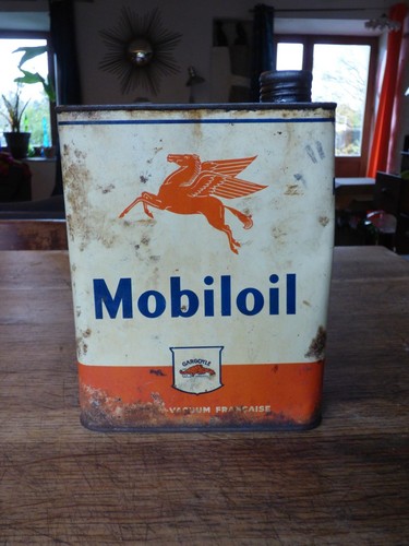 Ancien bidon huile mobiloil - ancien,