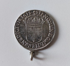 FRANCE - Demi Ecu Louis XIV "à la mèche longue" 1655 B Montée en pendentif