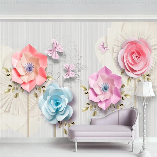 Papier peint fleurs - peint,