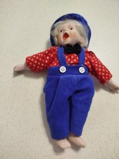 Poupée Clown en tête porcelaine. Très Bon Etat.