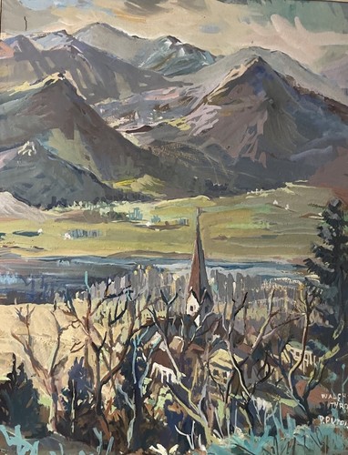 Gouache signée putois - signée, vue