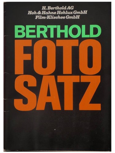 Berthold fotosatz 1965 - berthold,