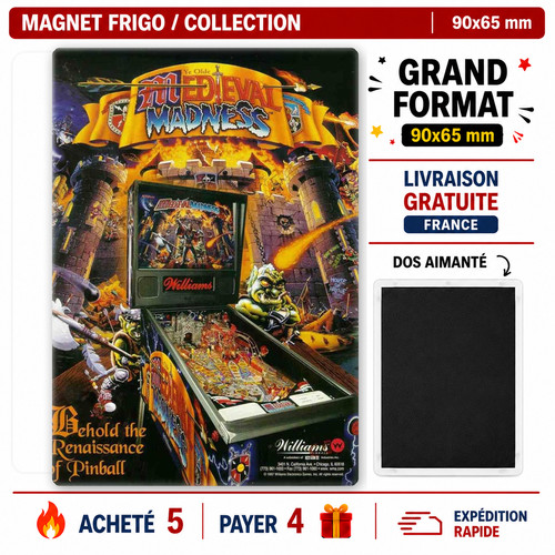 Magnet frigo flipper medieval - frigo,