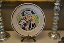 Assiette Pornic Paul Urfer femme à la pipe