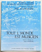 Partition sheet music ZIZI JEANMAIRE / SERGE GAINSBOURG :  Tout L'Monde * 70's