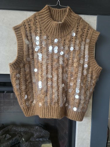 Nwt zara knit sequin collared - nwt,