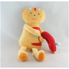 Doudou musical chat orange avec souris rouge SUCRE D'ORGE - 9142