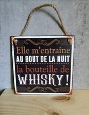 Plaque bois humour bar & troquet, déco rétro bistrot & café, citation whisky