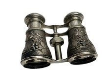 Paire de jumelles théâtre en métal décor oiseaux vers 1900
