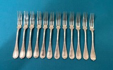 1 fourchette a fruit CHRISTOFLE modèle RUBANS CROISÉS métal argenté 13,5 cm