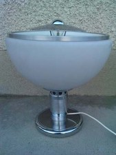 lampe design 70's chrome aluminium opaline franco albini ? lamp 