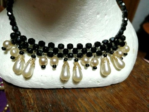 Bijoux anciens xxe perle jais - anciens,