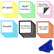 Pense Bête Magnétique Frigo - Lot de 24-10x10cm Petit Memo Tableau Blanc Effa...