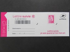 France 2019-Neuf**- Lettre Suivie LS 6- Y&T N°1656A, rose, sans valeur Marianne 