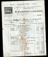 LYON (69) INSTALLATIONS d'APPAREILS SANITAIRES "QUATRECOTTES & AUSSARGUEIX" 1911