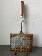 Ancien Appareil Moule à Gaufre Gaufrier Double L’ÉTOILE Aluminium