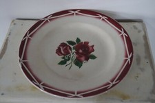 Ancien Plat rond en faïence de Digoin décor floral modèle Cibon