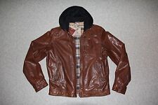 Veste en cuir Trapper à capuche amovible, matelassée, taille S, NEUVE avec étiquettes