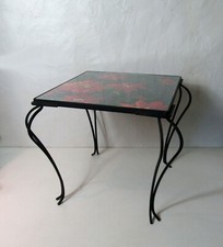 table basse en fer forgé et verre Vintage