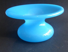 Ancien crachoir 19ème verre opalin opaline Bleu  Baccarat ? grand modèle d 22cm