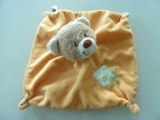 *. DOUDOU PLAT TEX CARREFOUR OURS BEIGE JAUNE ORANGE ECRU GIRAFE TBE
