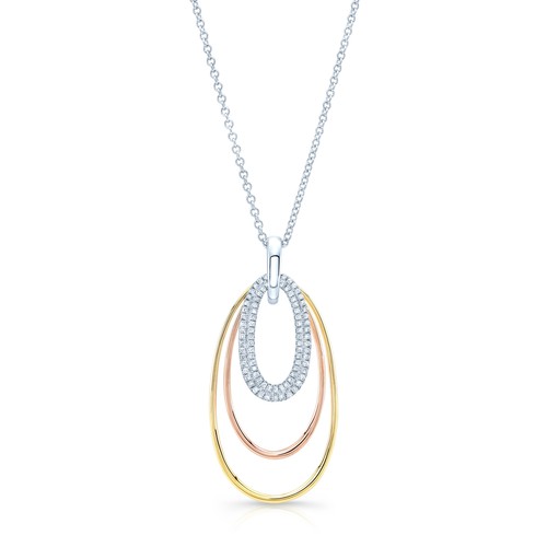 14k tri couleur diamant - or,